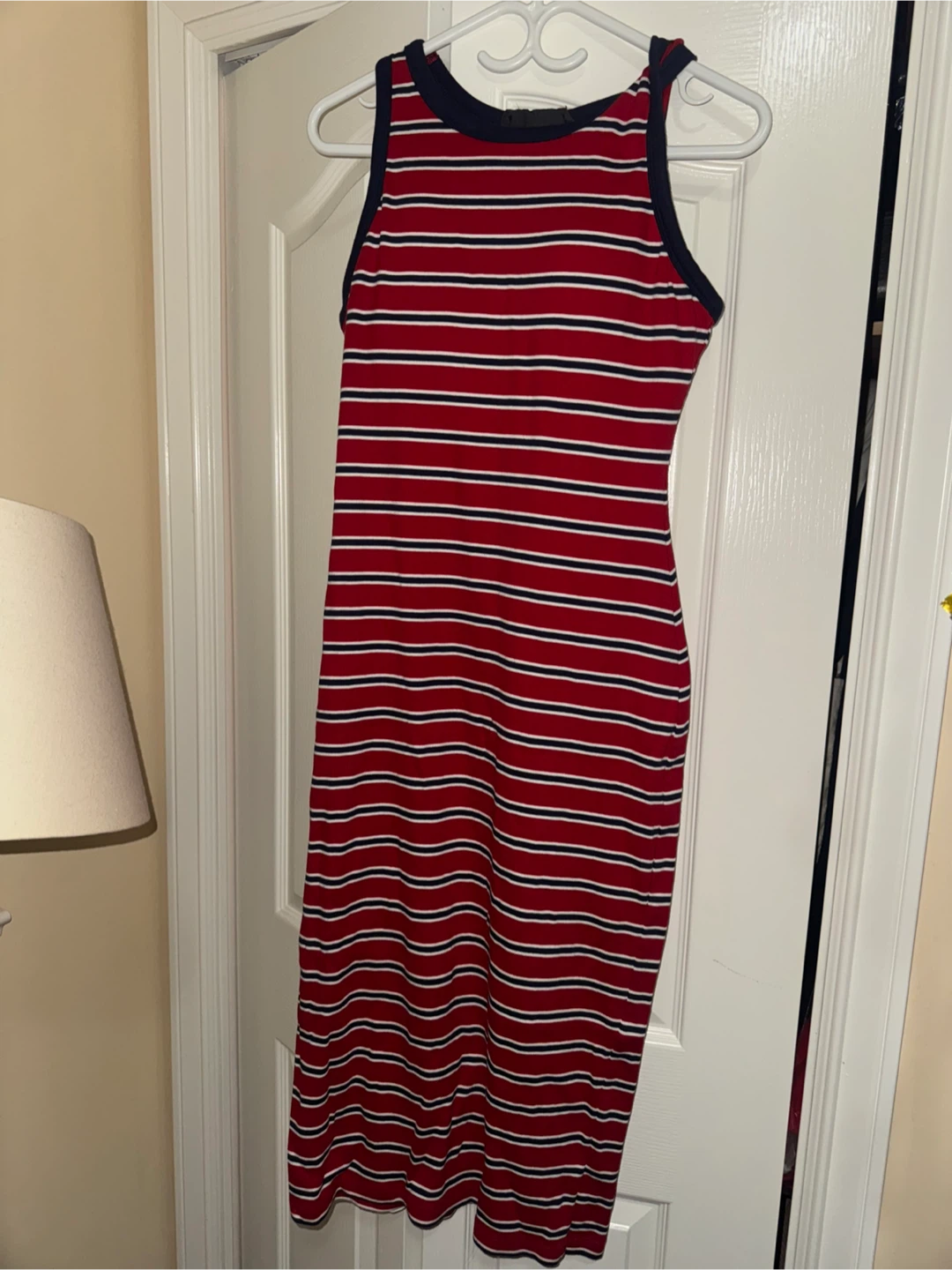 Striped Sleeveless Midi Dress