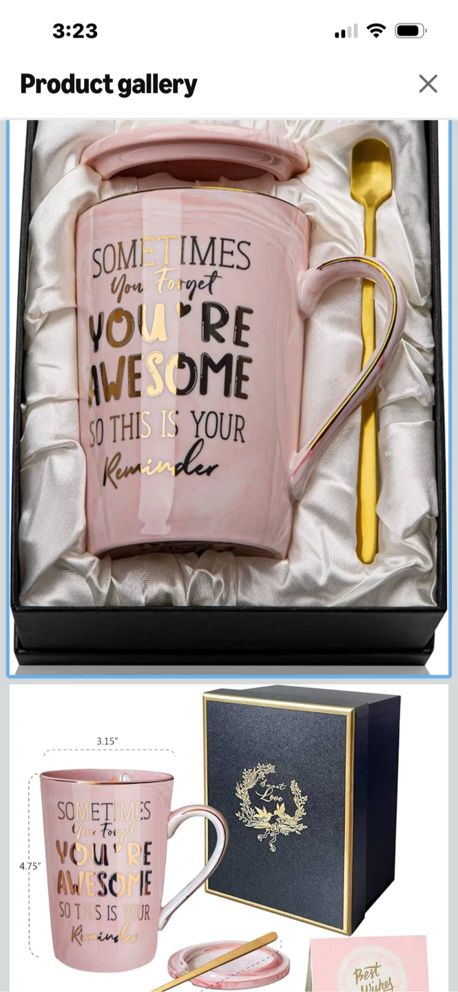 Pink Awesome Reminder 14 oz large coffee Mug Gift Set