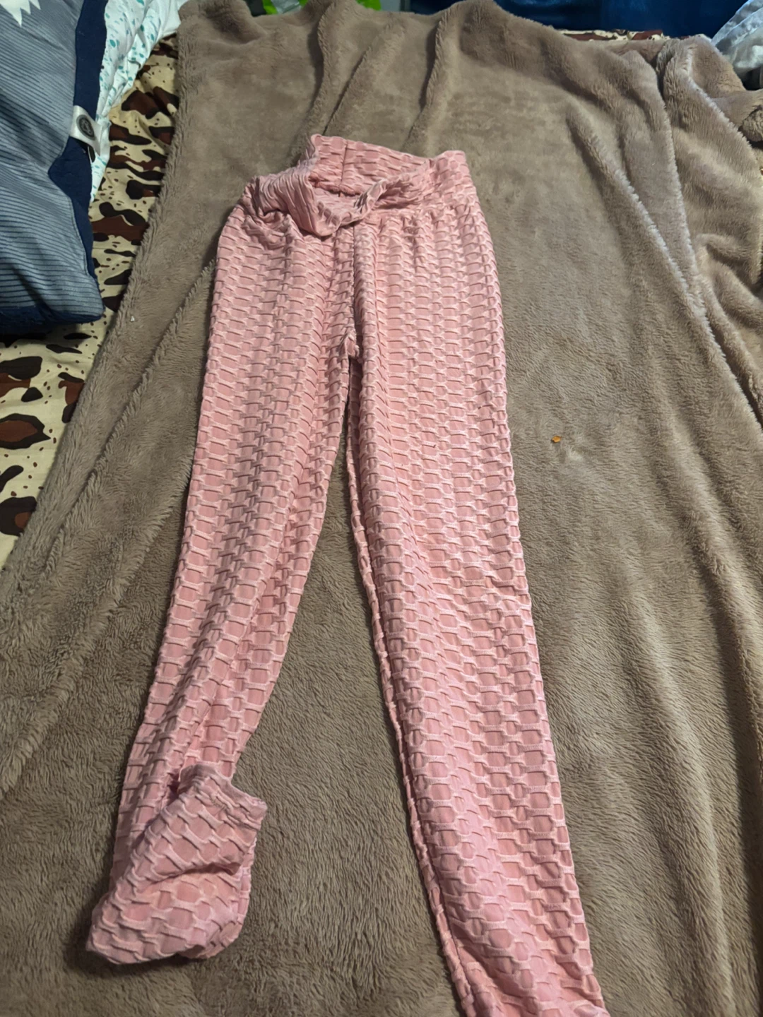 Pink Textured Leggings