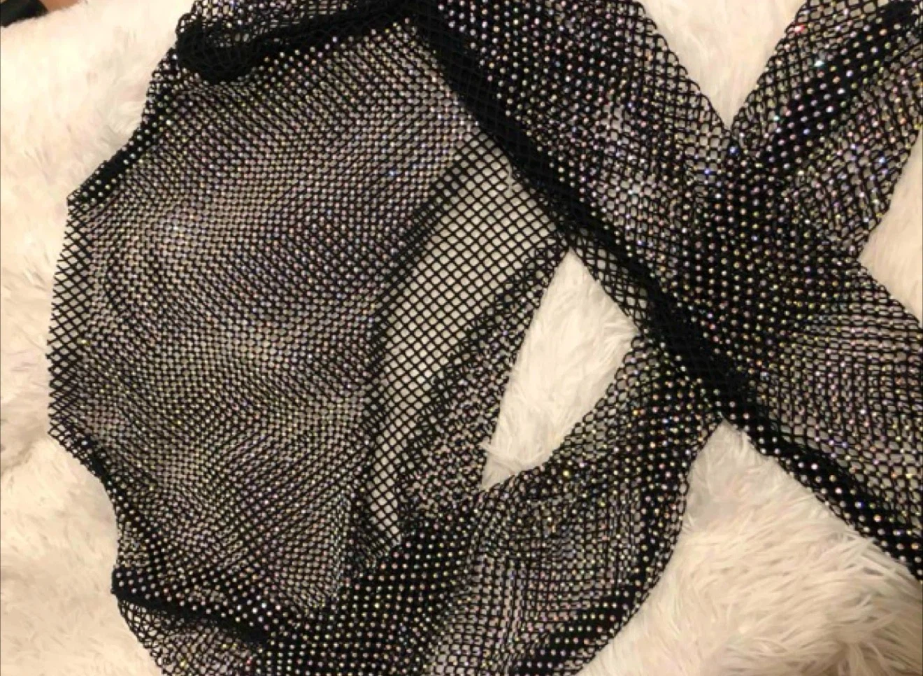 Sparkly Rhinestone Mesh Crop Top - photo 4