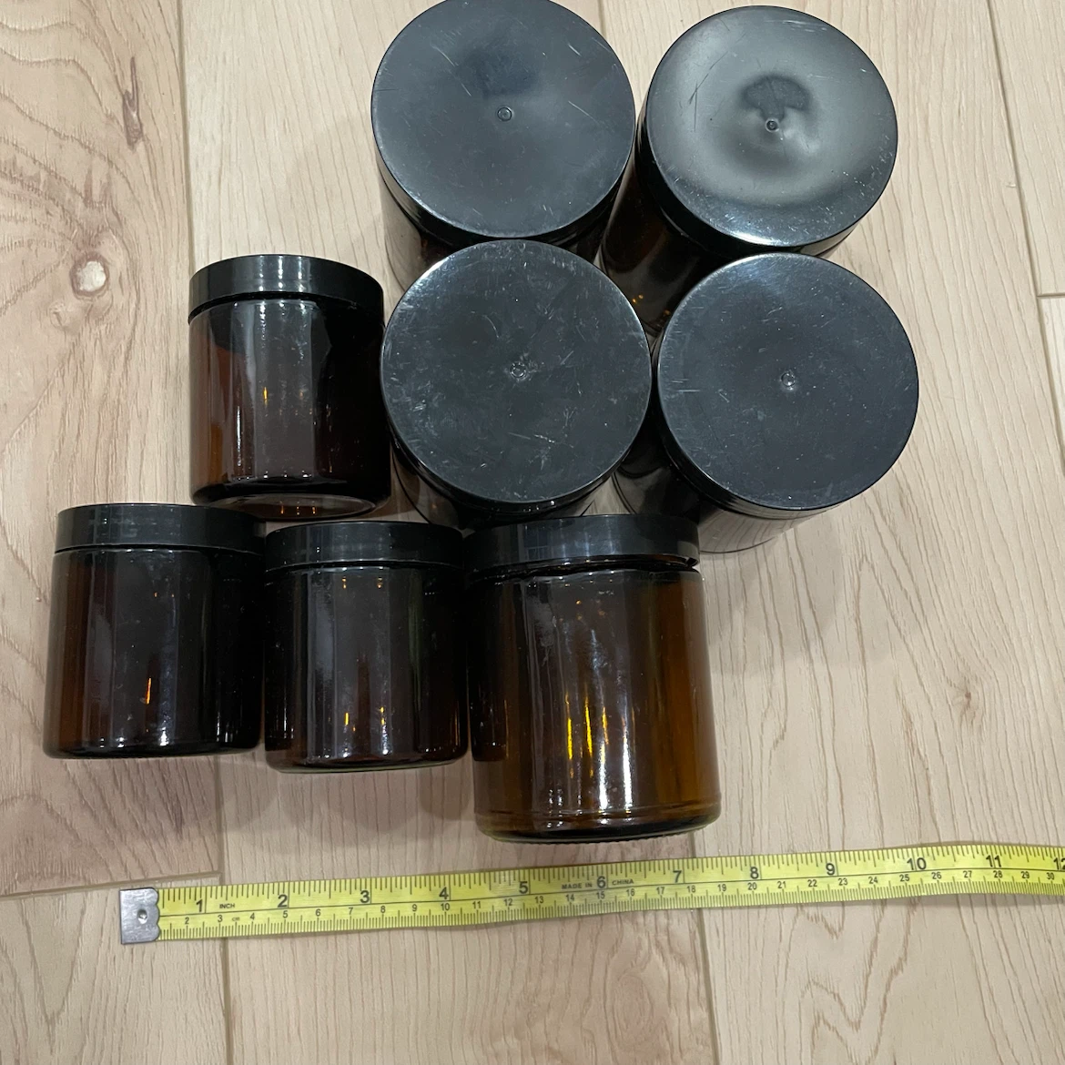 Amber Glasses with Lids