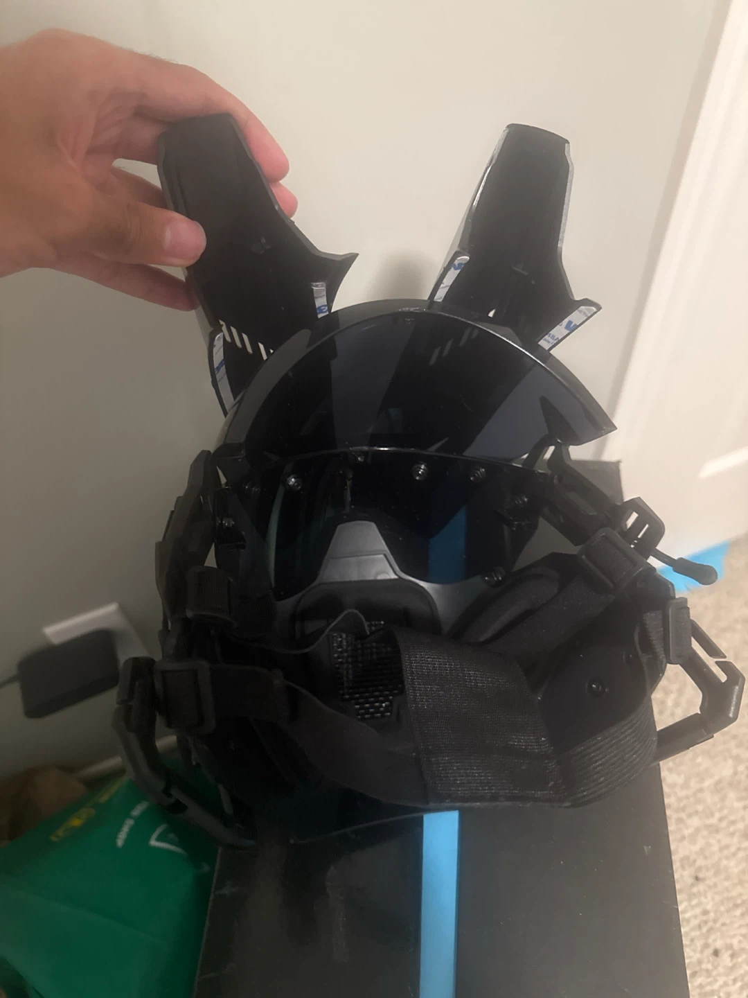 Black Futuristic Airsoft Mask with Goggles - photo 2