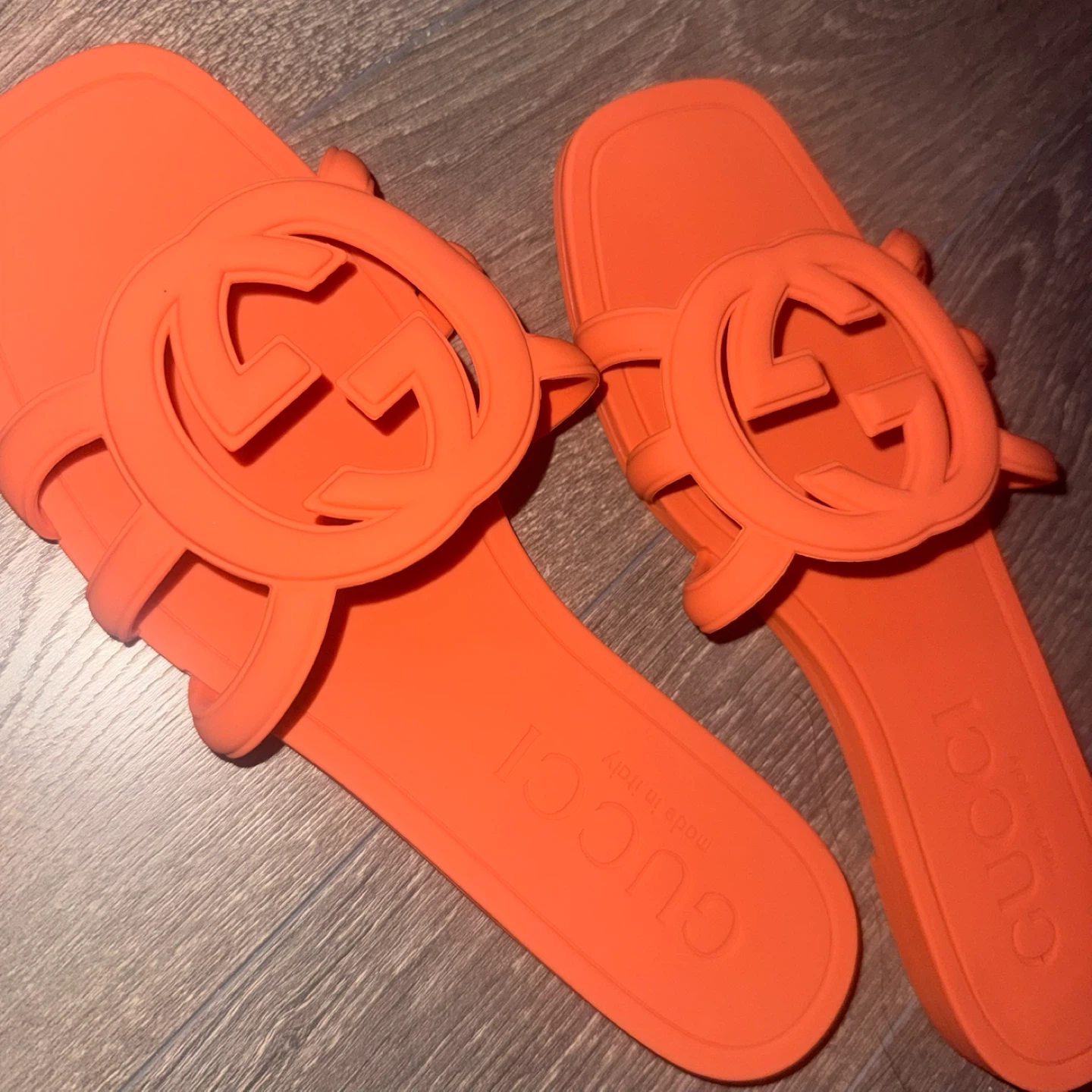 Authentic Orange Gucci Slides - photo 2