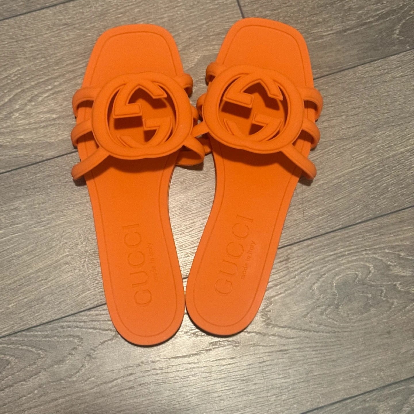 Authentic Orange Gucci Slides - photo 5