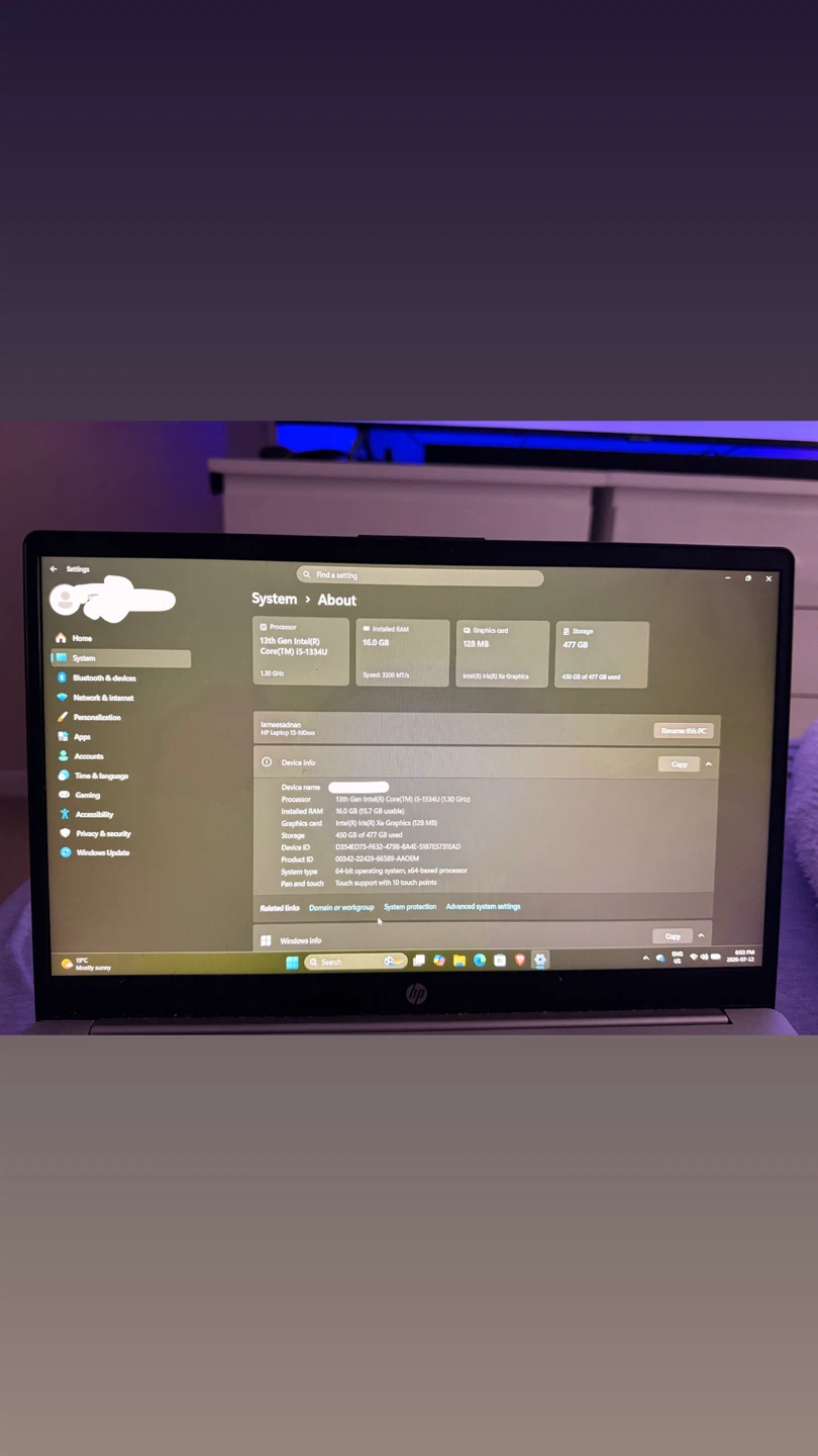 HP Laptop 15-efXXXX with Windows 11 Home