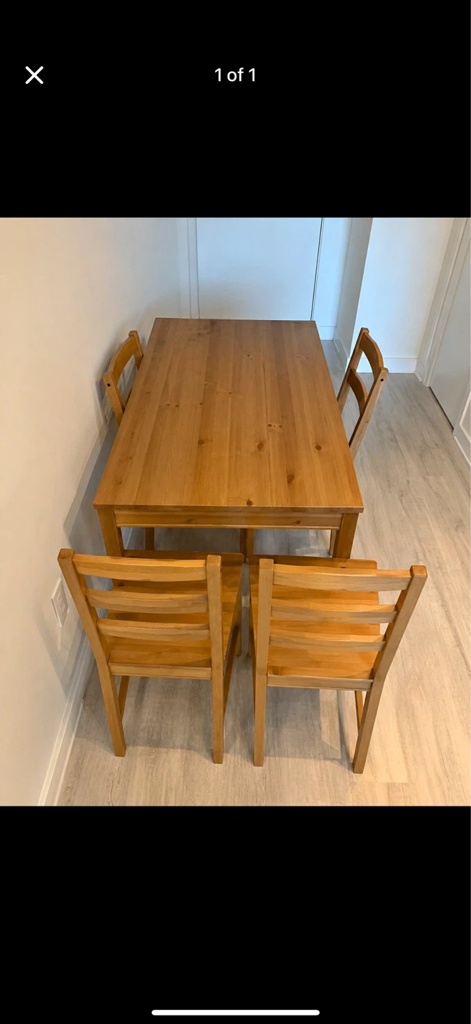 Wooden Dining Table and Chairs Set
