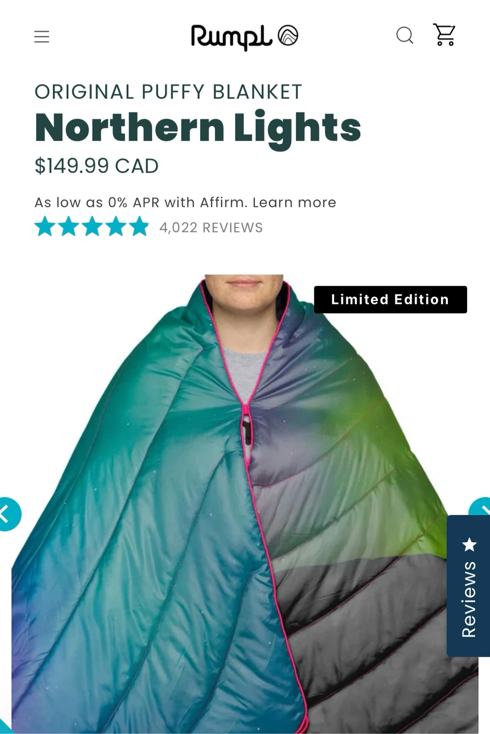 Rumpl Original Puffy Blanket - Northern Lights (Limited Edition) - photo 3