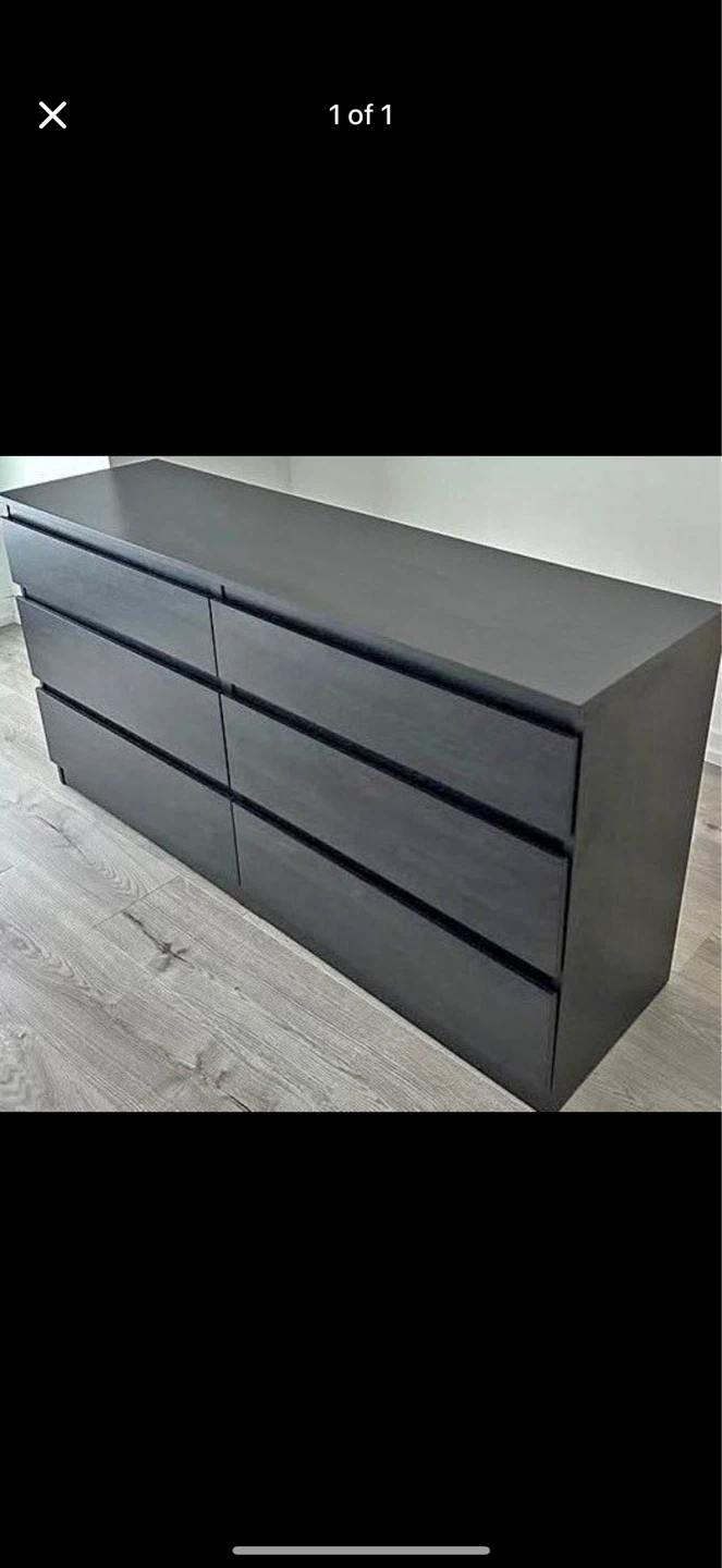 IKEA Black 6-Drawer Dresser