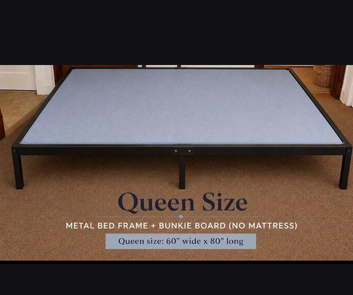 Queen bed frame & bunky board