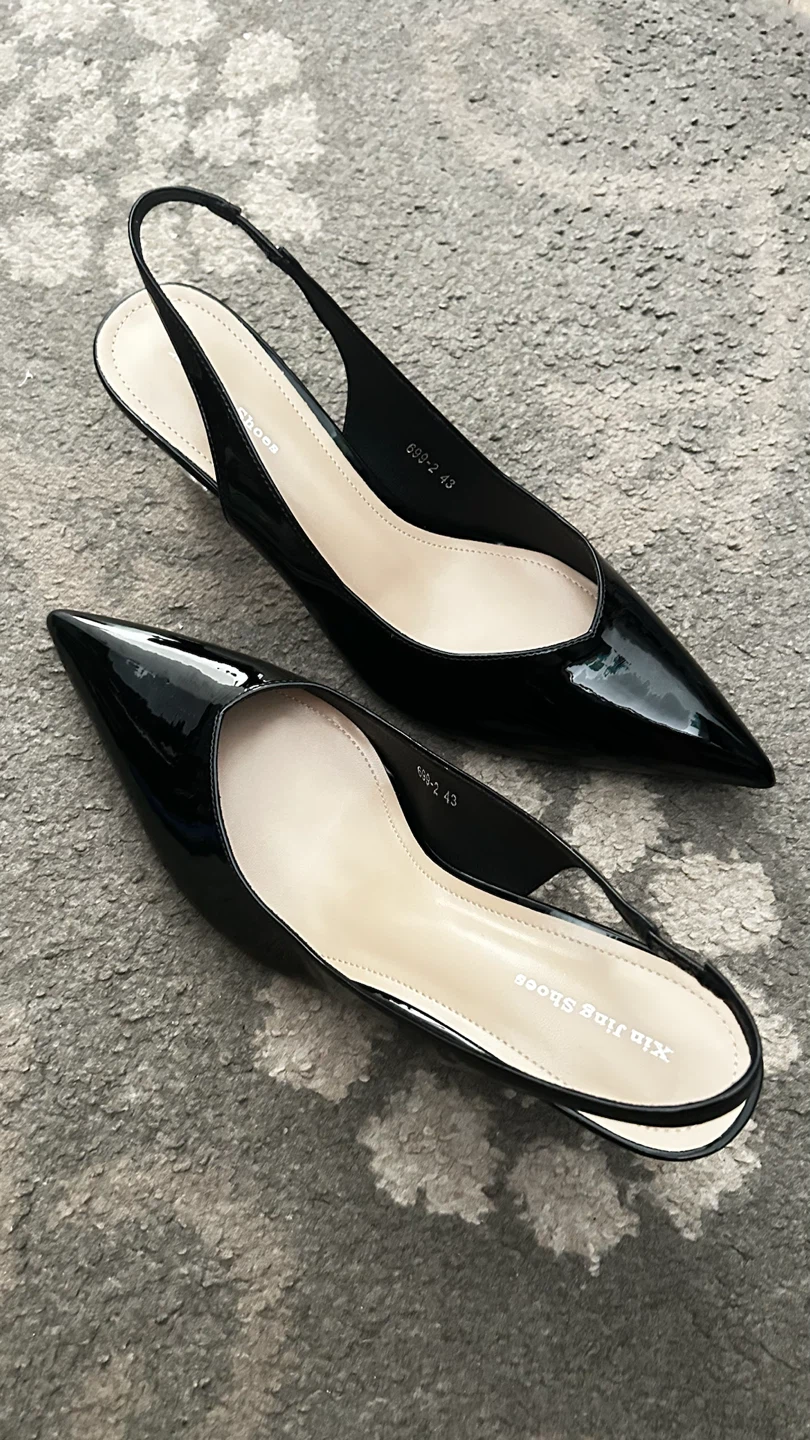 Talons noirs style slingback pointus - photo 2