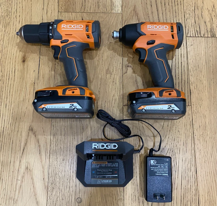 RIDGID Cordless Drill and Impact Driver Combo Kit