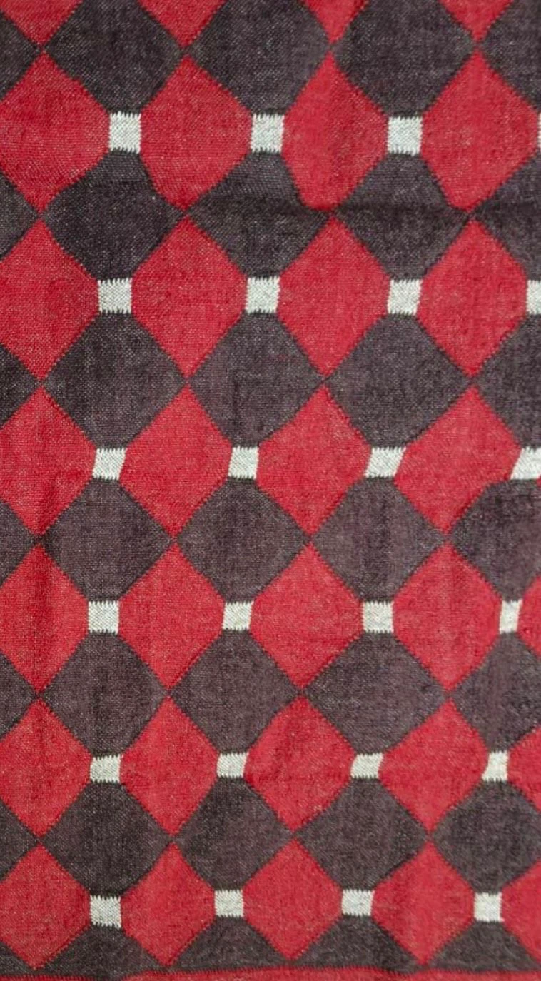 Geometric Pattern wool and jute kilim rug, 7x8 feet - photo 2