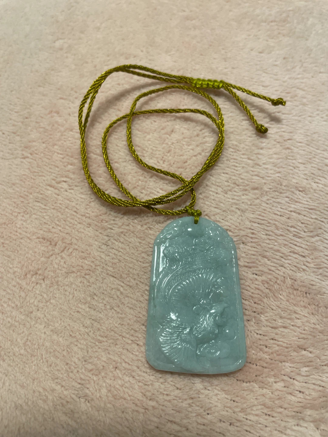 Carved Jade Pendant with Dragon - photo 2
