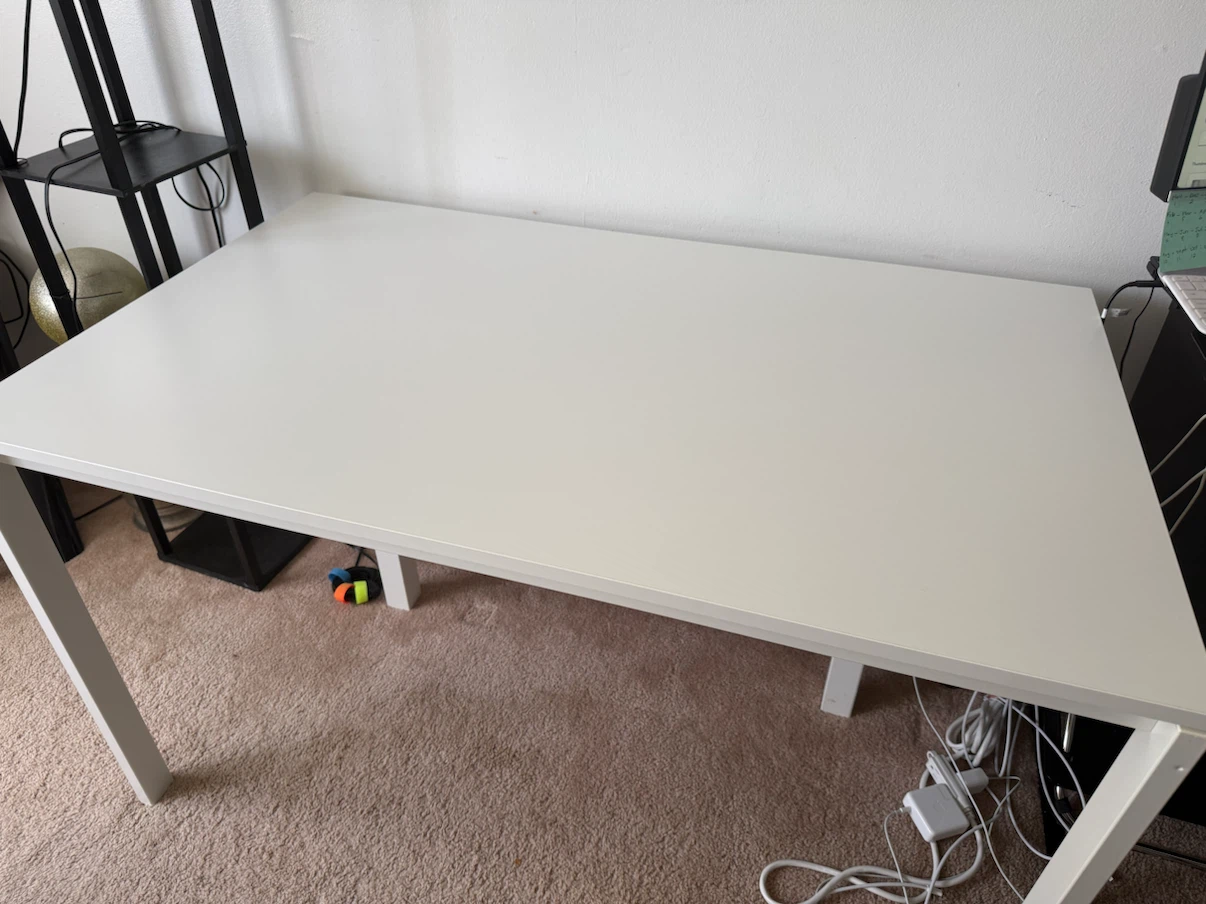 White Desk with Metal Legs