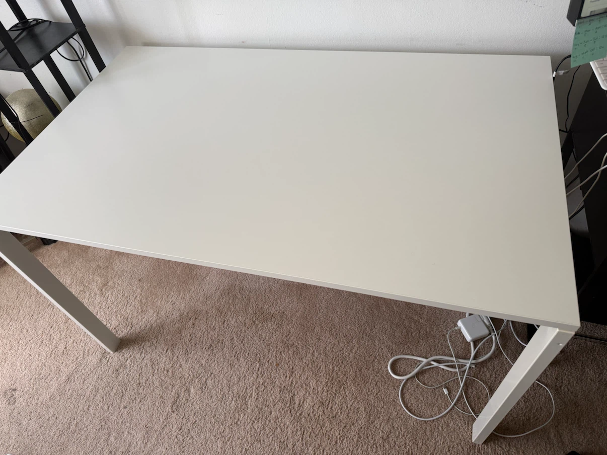 White Desk with Metal Legs - photo 2