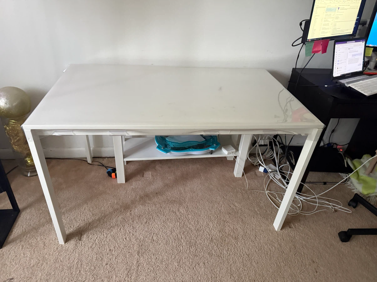 White Desk with Metal Legs - photo 3