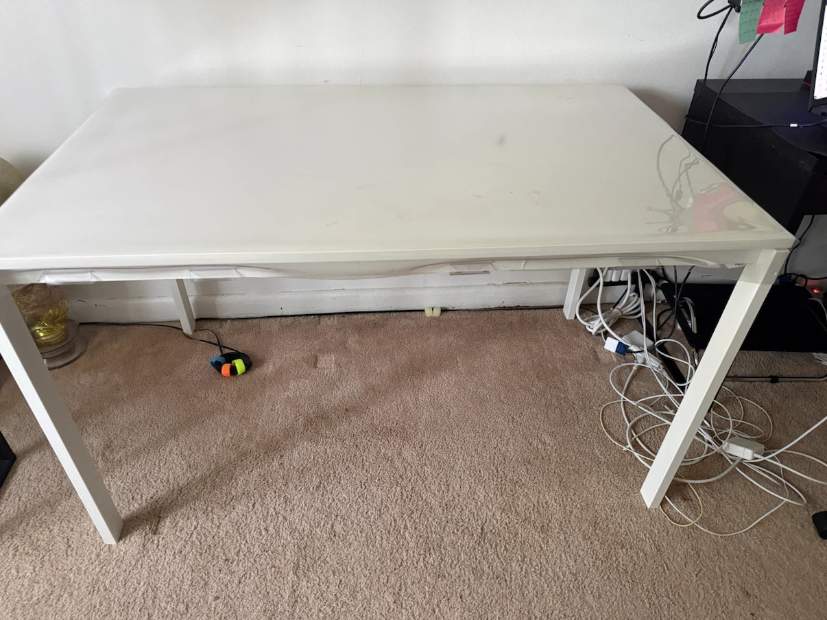 White Desk with Metal Legs - photo 5