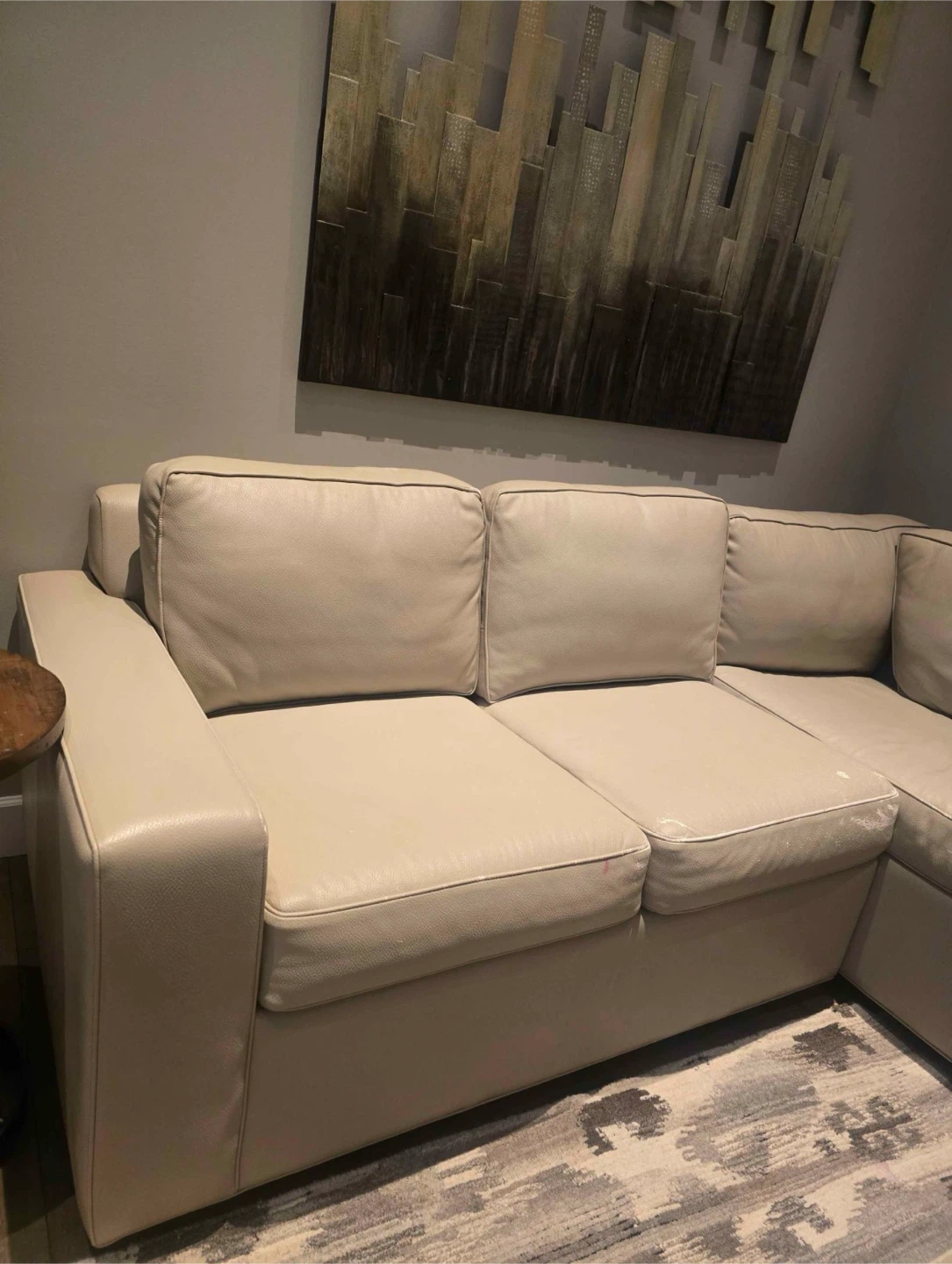 Light Beige Sectional L shape Sofa