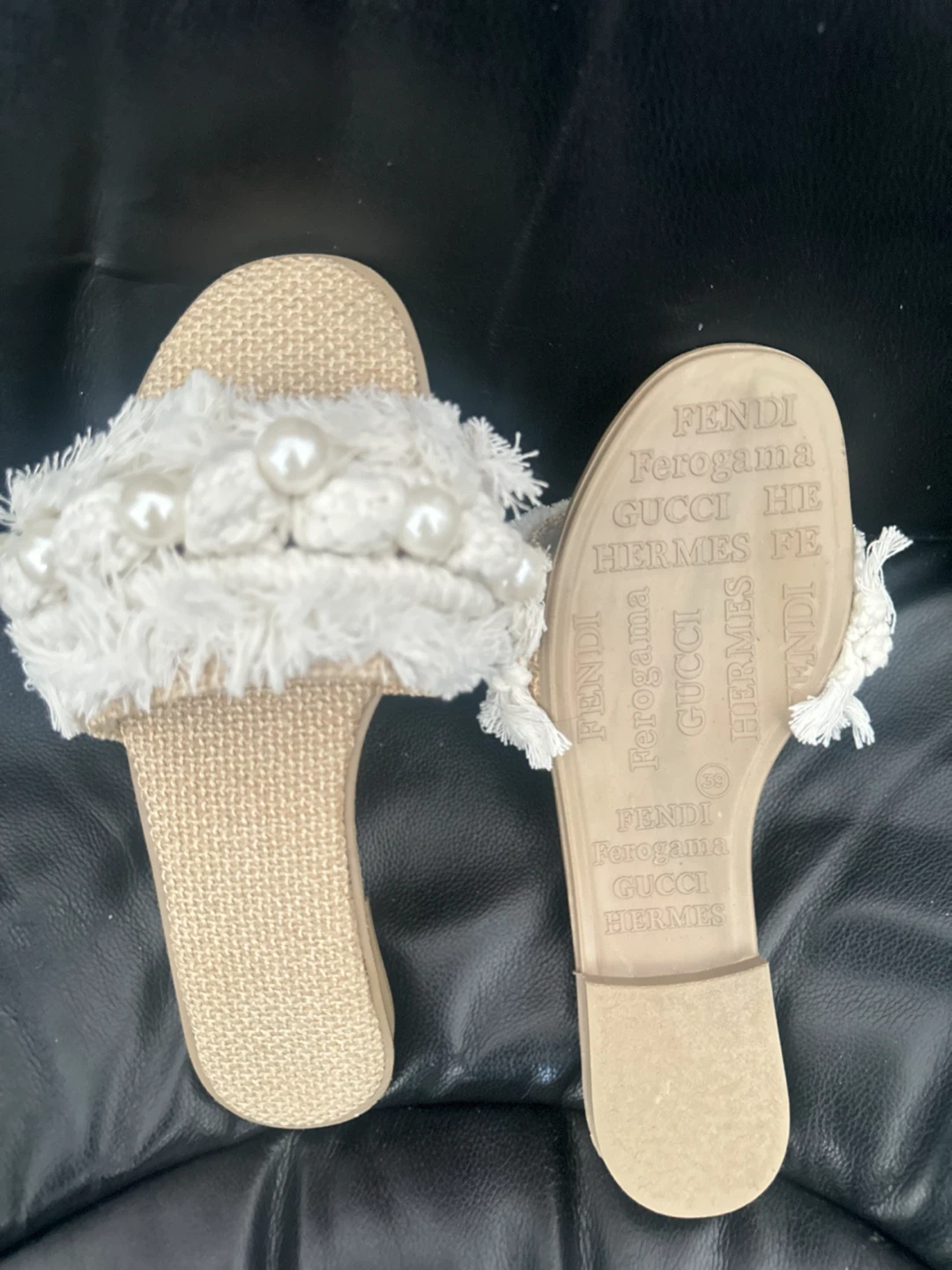 Women's Beaded Fringed Slides - photo 2