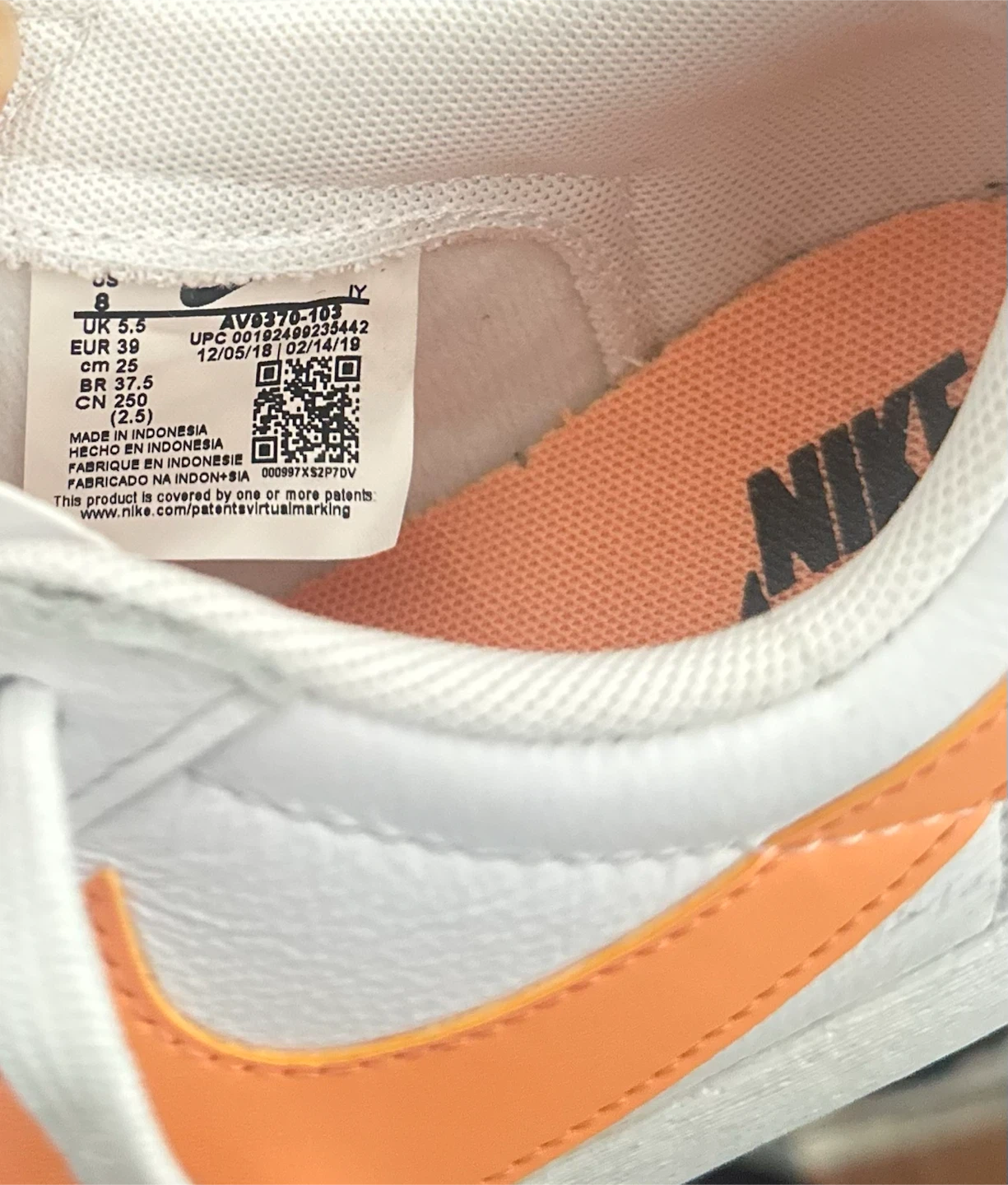 Nike Blazer Low White Orange Sneakers - photo 3