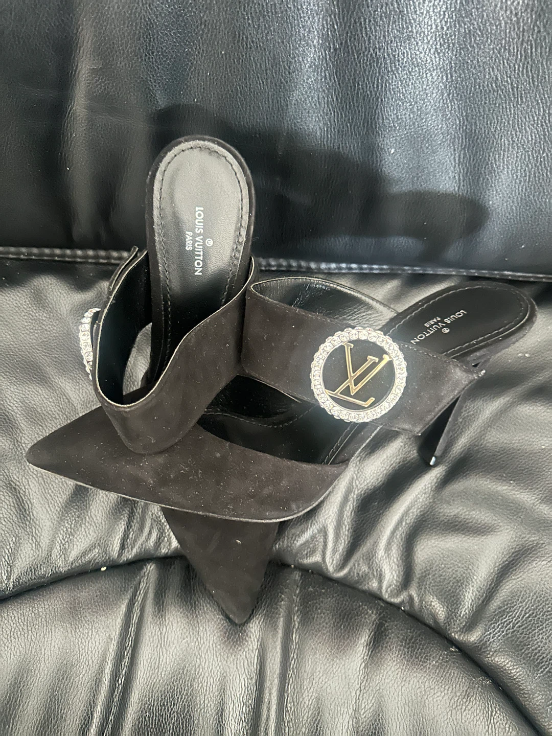 Louis Vuitton Black Suede Heels - photo 2