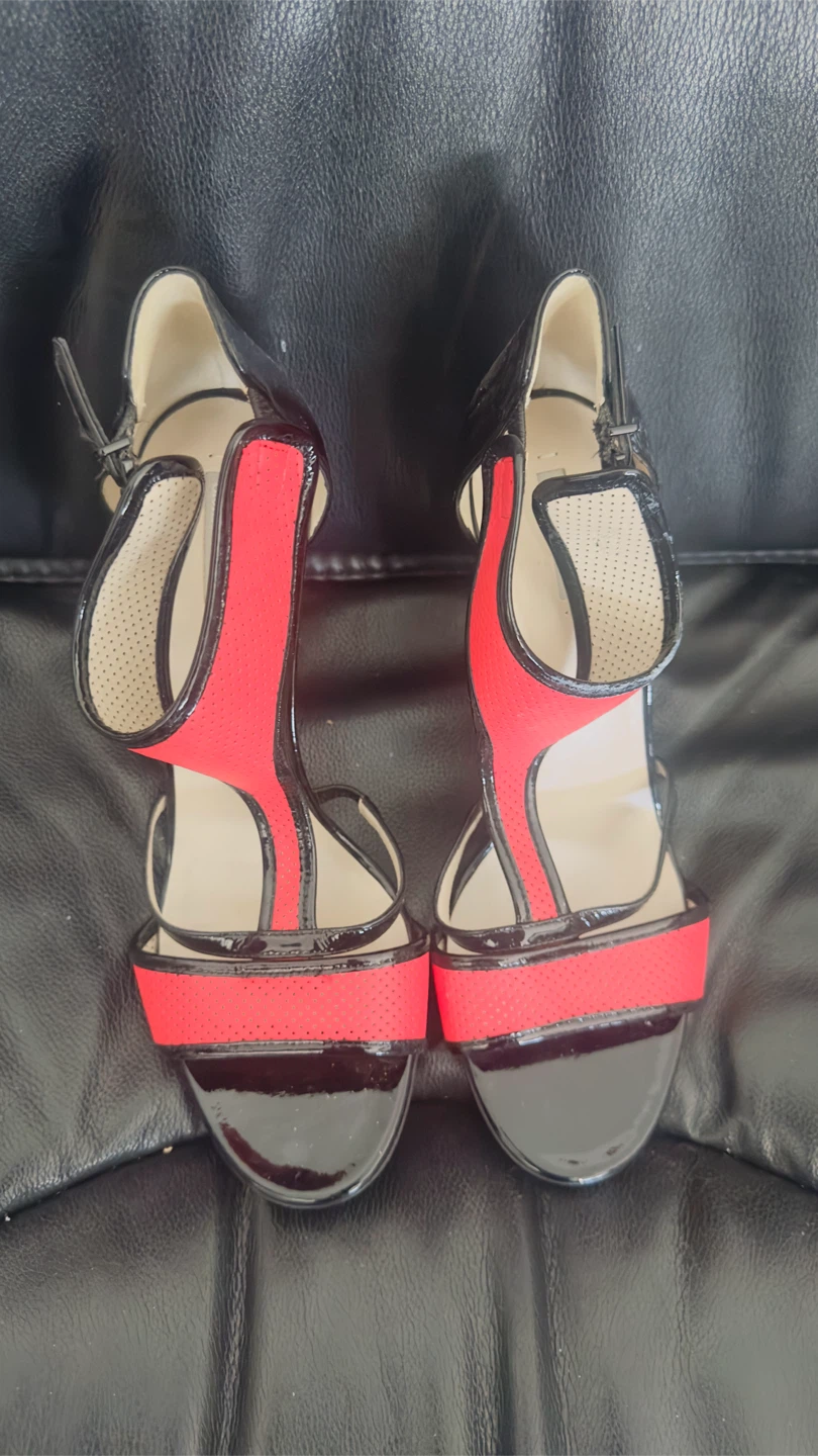 Giorgio Armani Heels - Black & Red Patent Leather