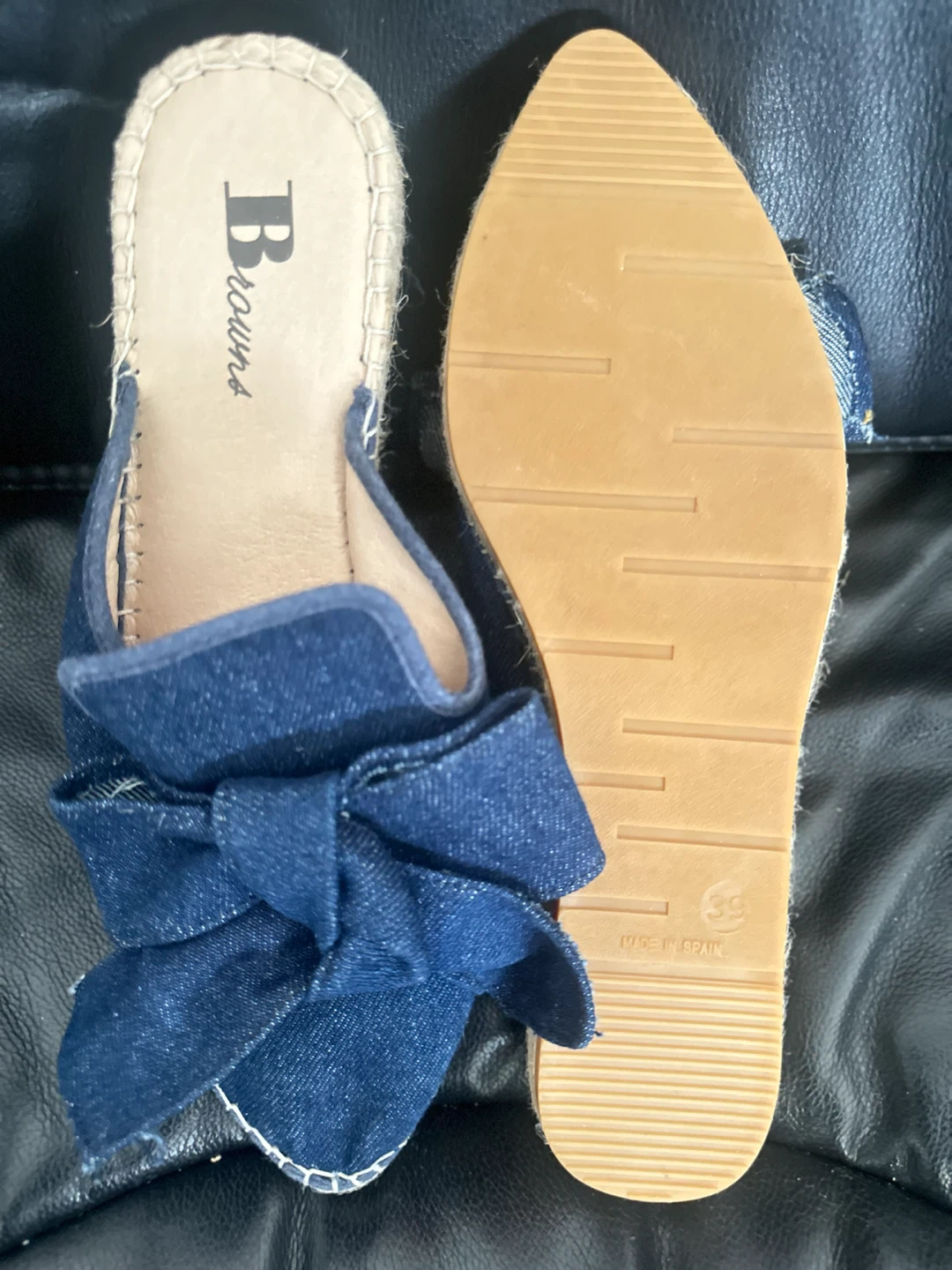 Browns Espadrille Slides with Denim Bows - photo 2