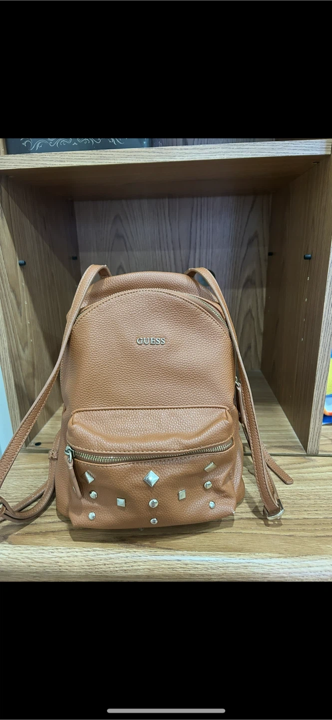 Guess Brown Faux Leather Backpack