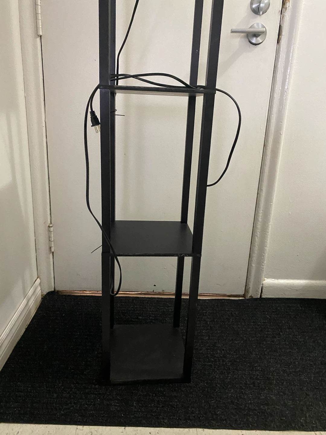 Black Floor Lamp with Shelves