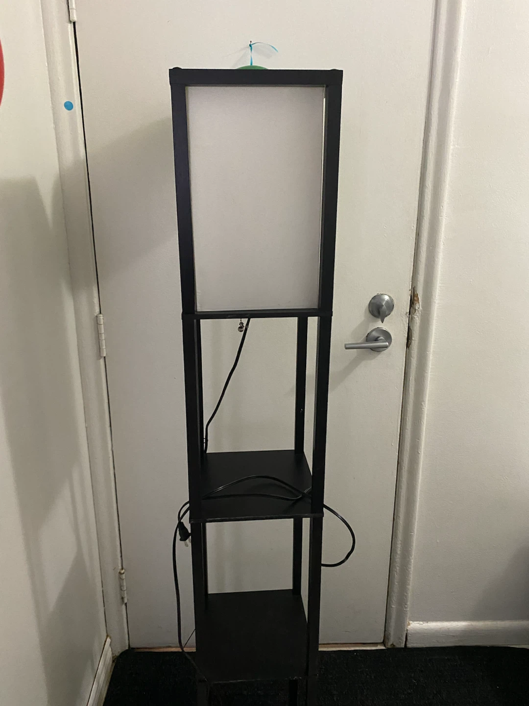 Black Floor Lamp with Shelves - photo 2