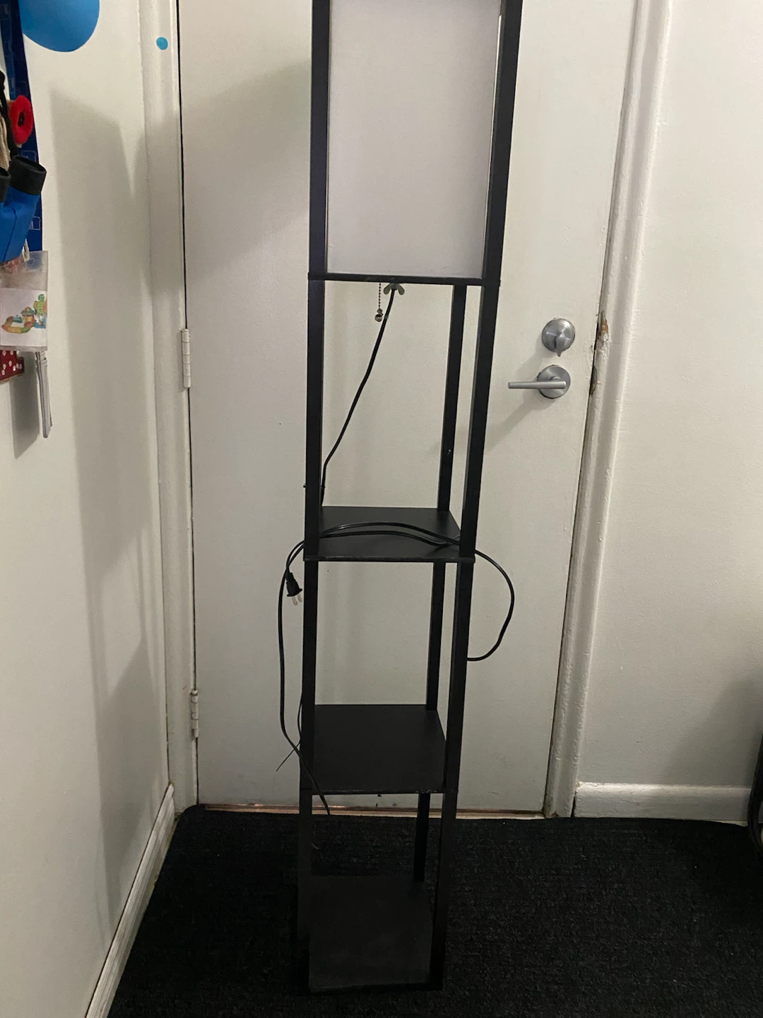 Black Floor Lamp with Shelves - photo 3