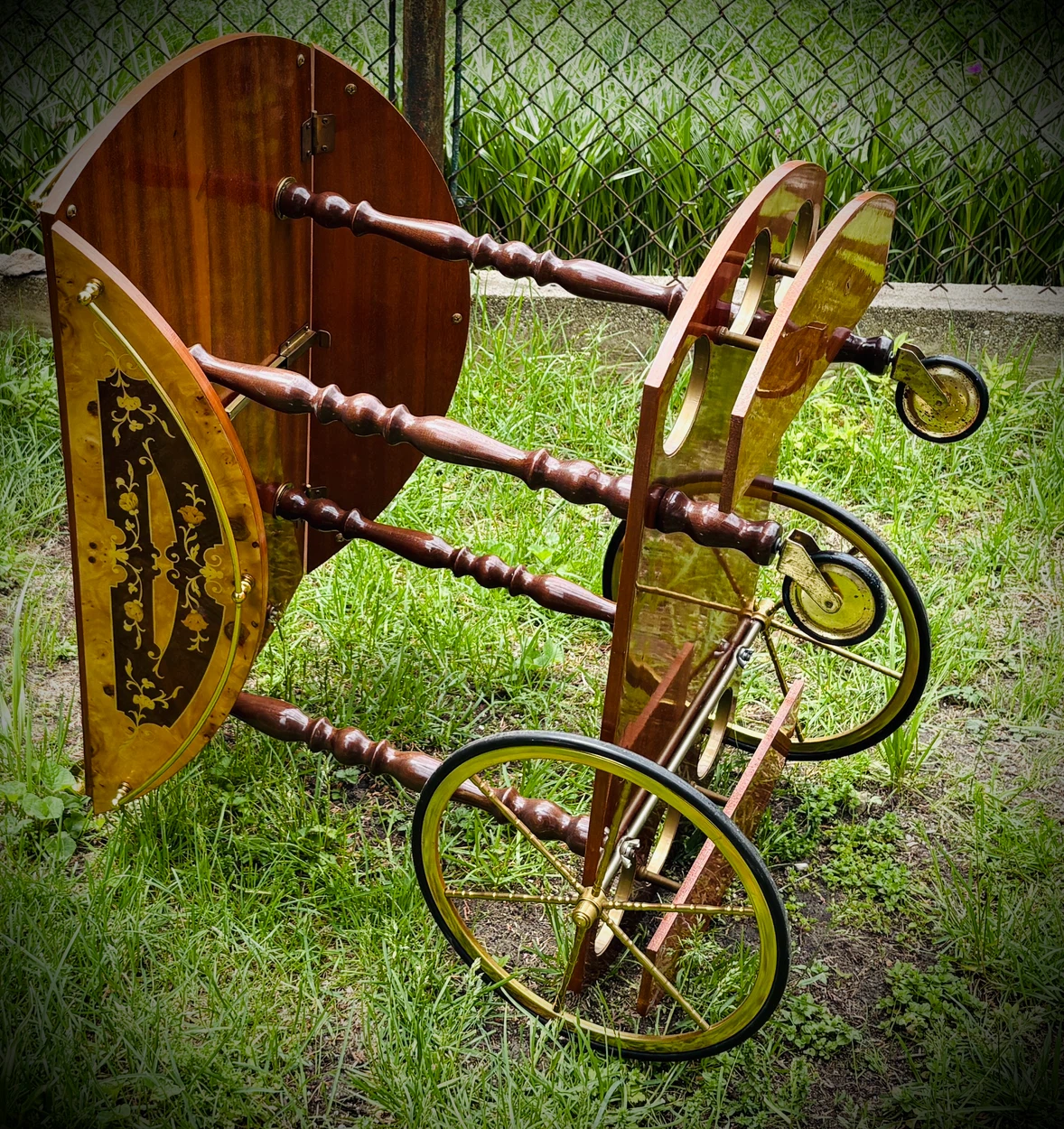 Vintage Hollywood Regency Italian Cocktail Bar Cart Tea trolley - photo 4