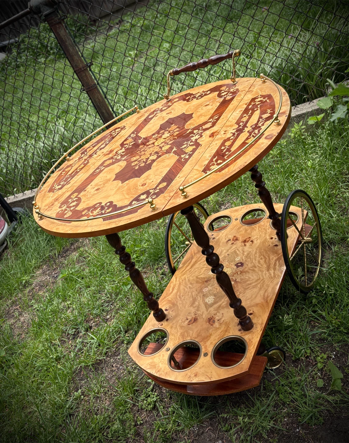 Vintage Hollywood Regency Italian Cocktail Bar Cart Tea trolley - photo 5