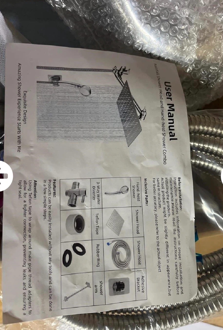 Rainfall Shower Head and Hand-held Shower Combo - photo 3