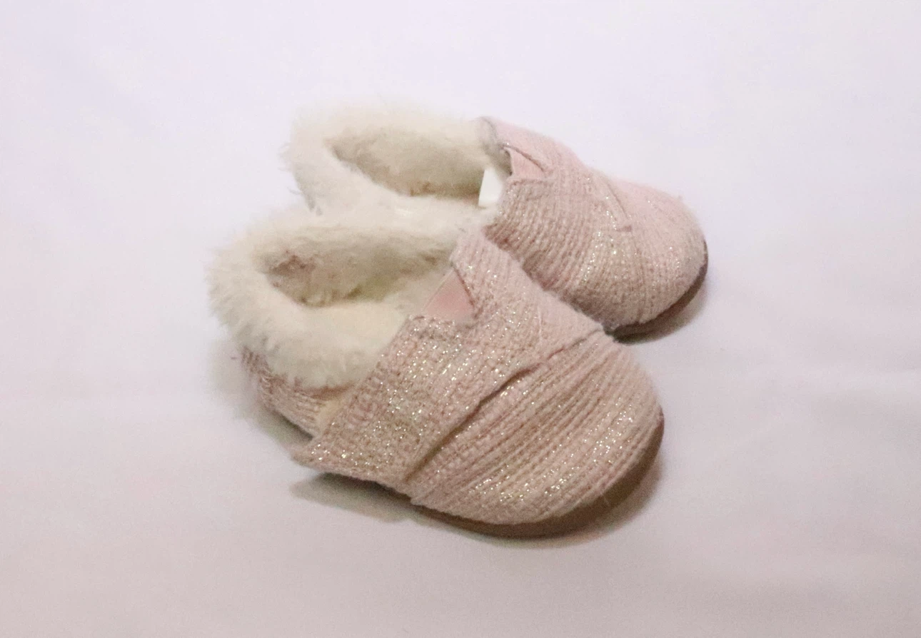 Pink Glitter Baby Slippers