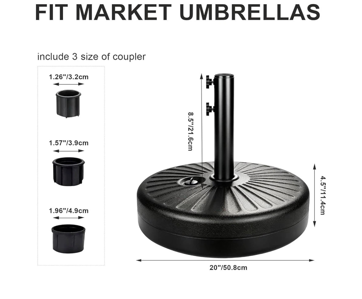 20" Fillable Patio Umbrella Base - photo 2