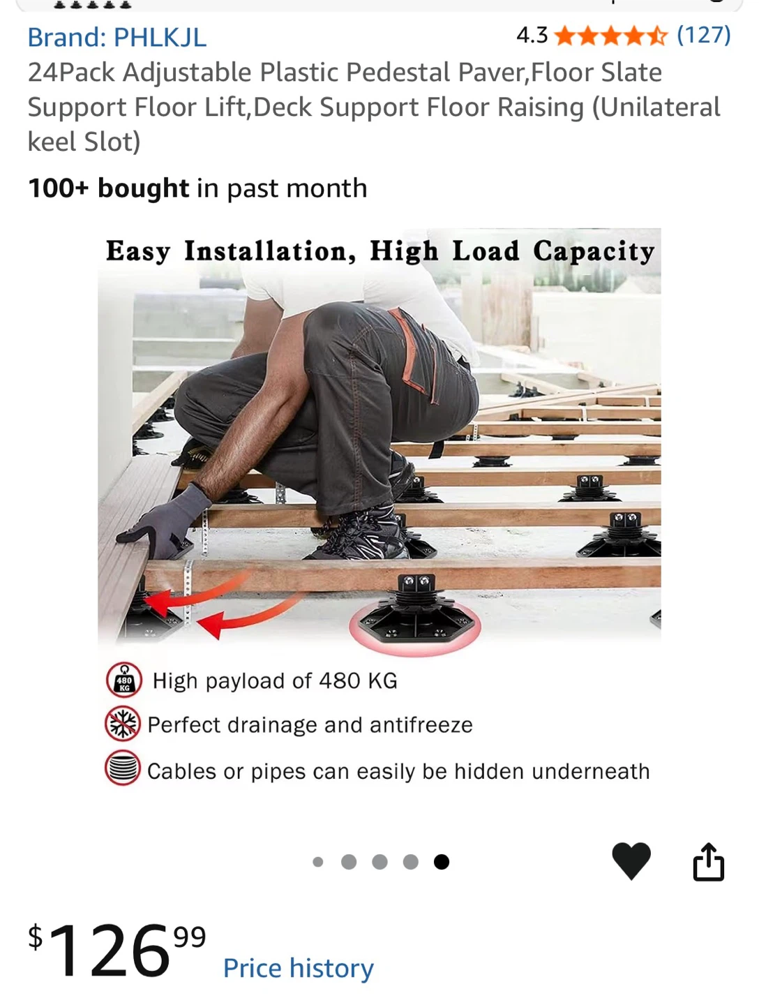 Adjustable Plastic Pedestal Pavers - 23Pack