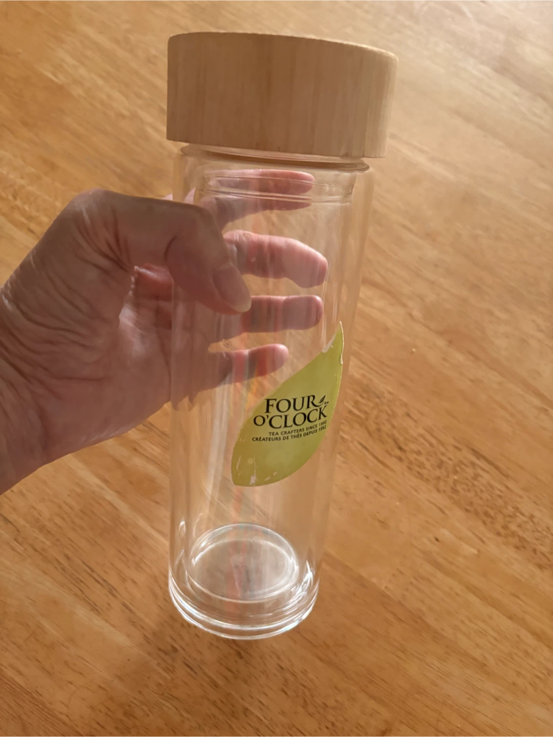 Glass Tea Tumbler with Bamboo Lid