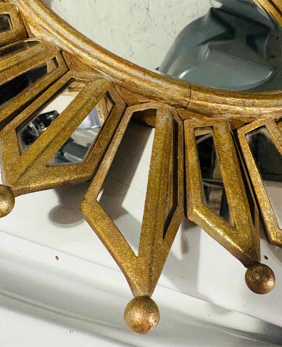 vintage Hollywood Regency style sunburst mirror - photo 2