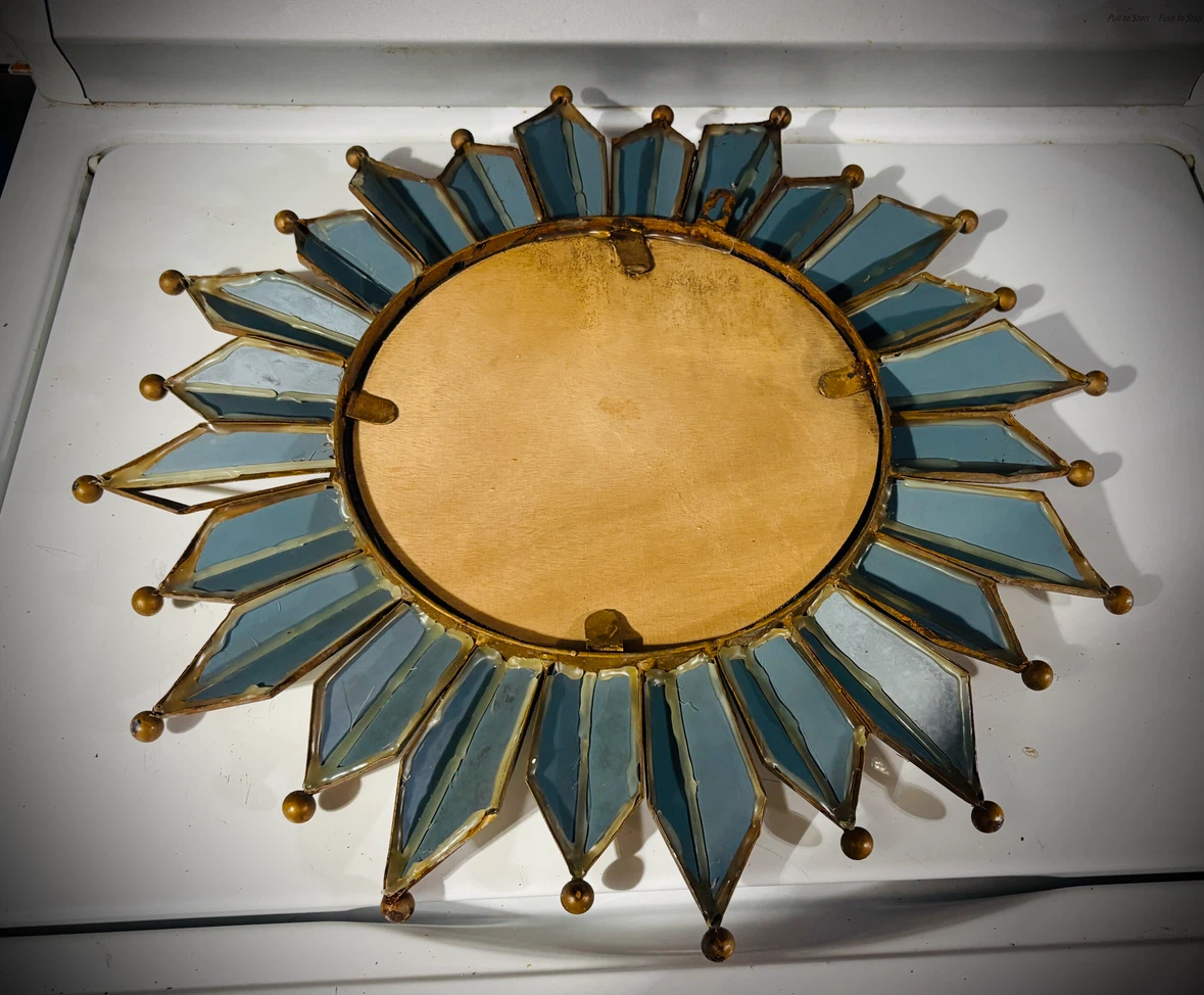 vintage Hollywood Regency style sunburst mirror - photo 3