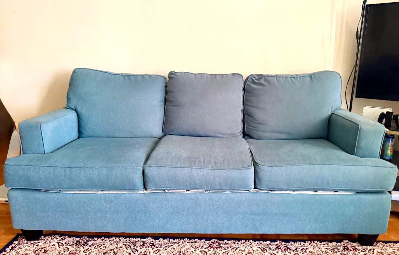 Blue Fabric Sofa & Loveseat