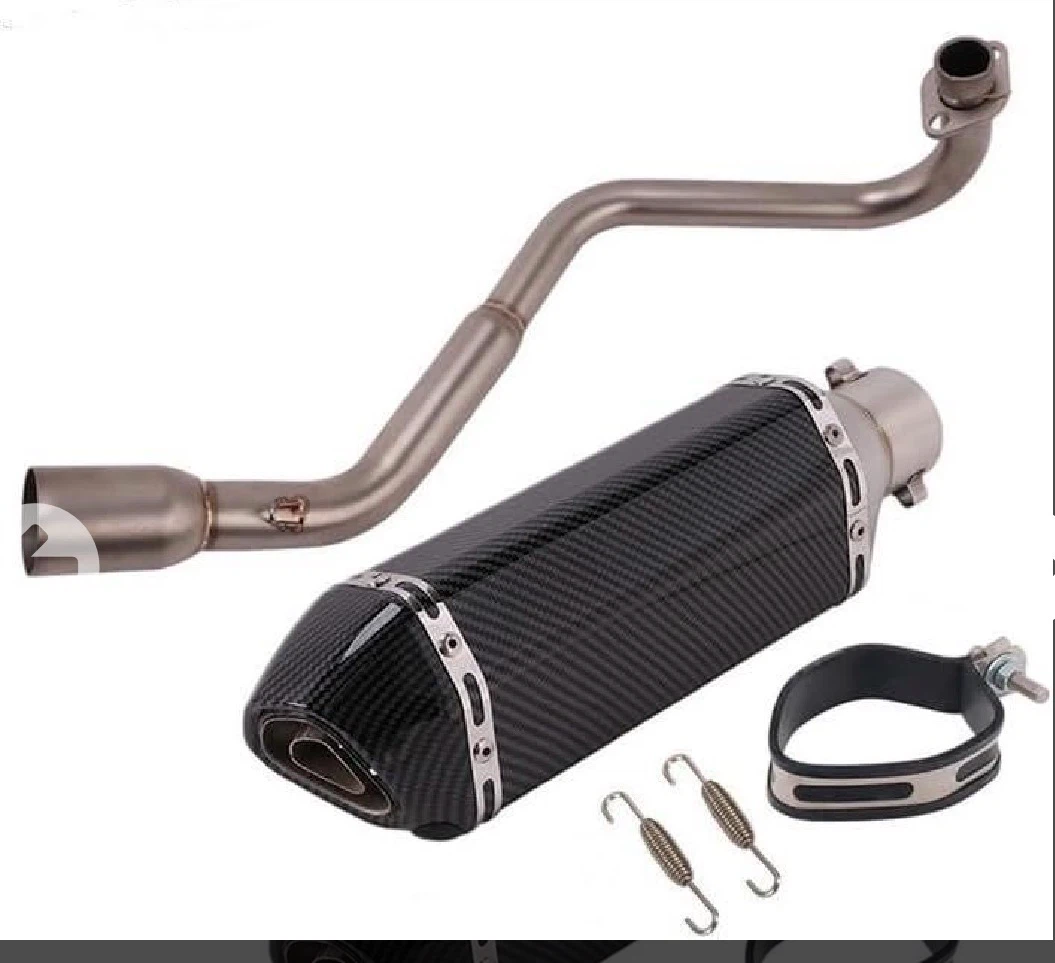 Motorcycle Exhaust Pipe System with Carbon Fibre Look