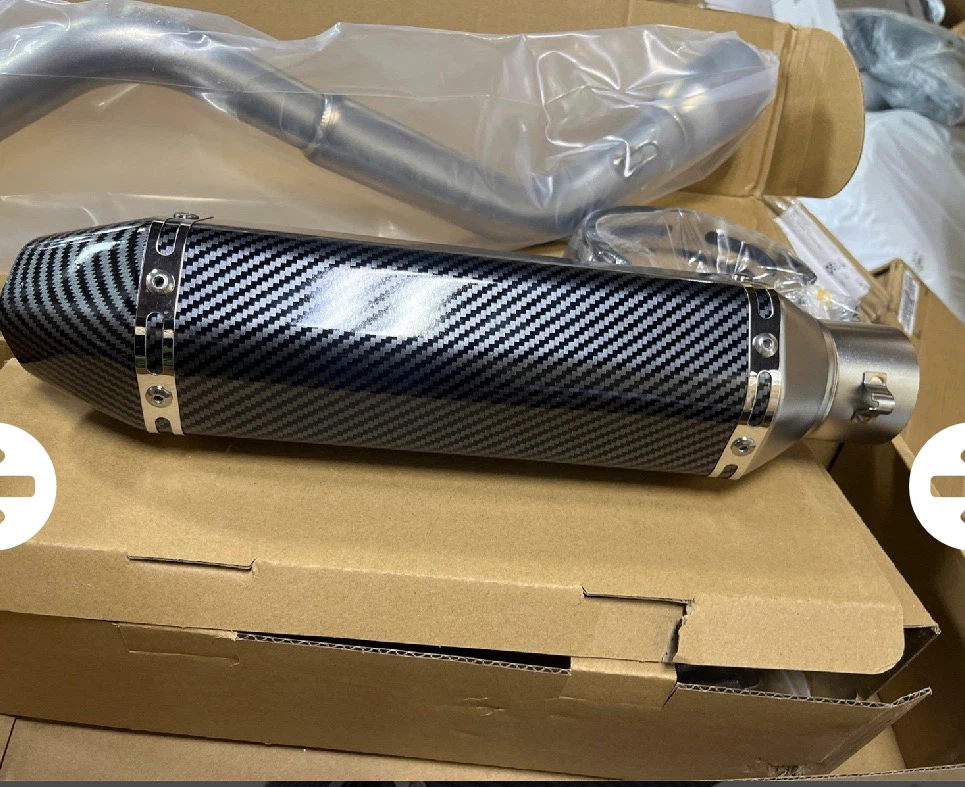 Motorcycle Exhaust Pipe System with Carbon Fibre Look - photo 3