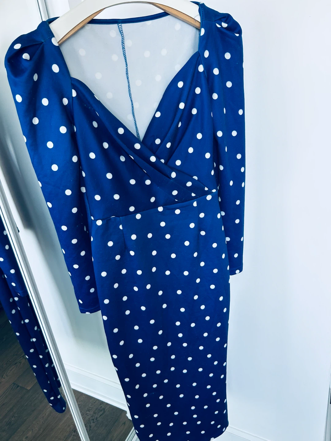Blue polka dot midi dress - photo 2