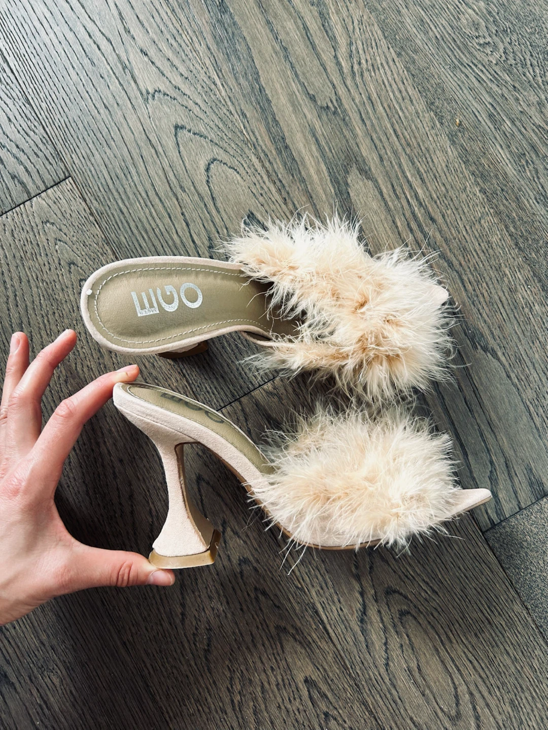 EGO Feather Heeled Mules - Tan
