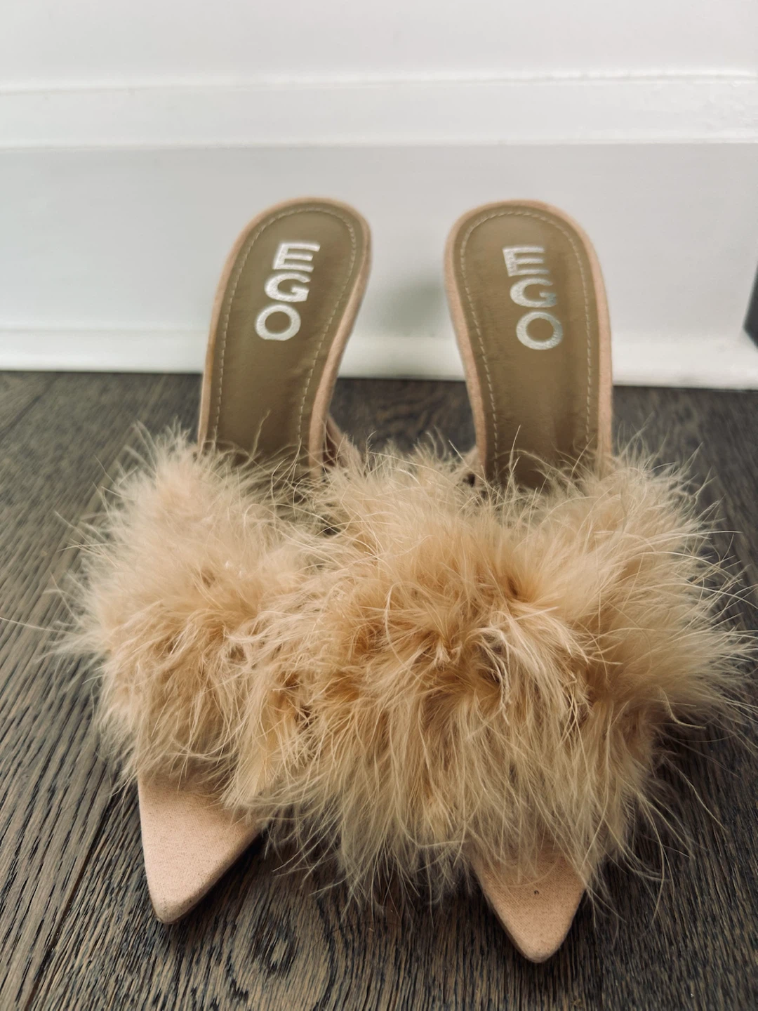 EGO Feather Heeled Mules - Tan - photo 3