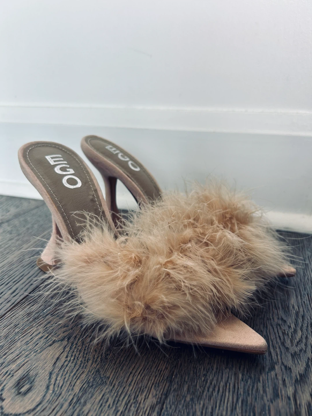 EGO Feather Heeled Mules - Tan - photo 4