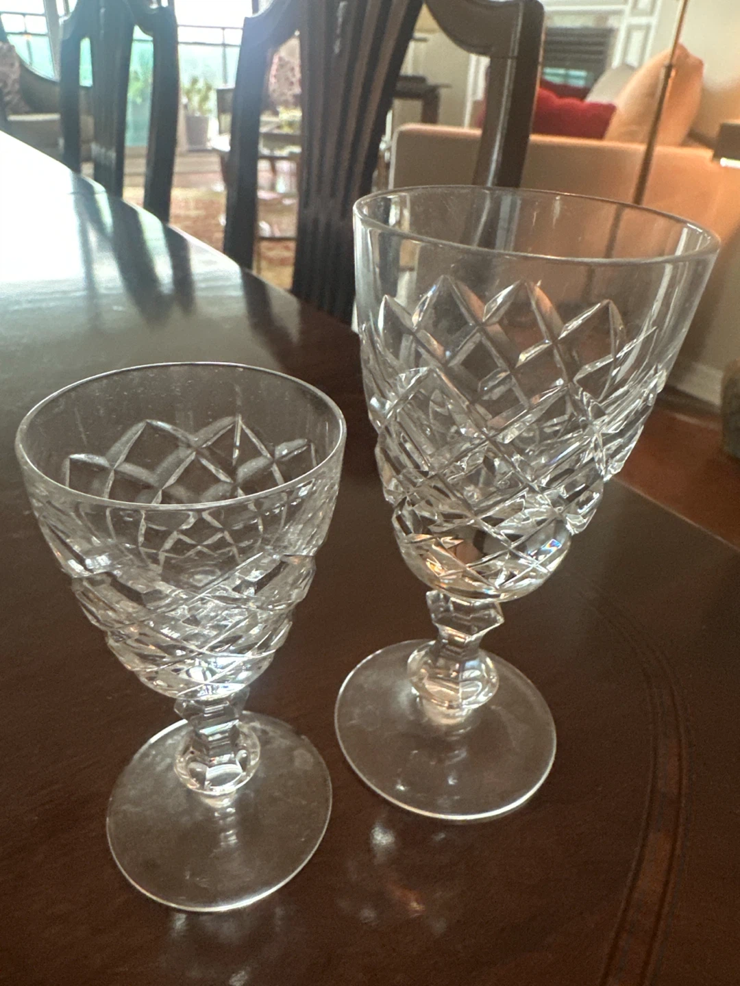 English crystal large and small liqueur glasses - photo 3