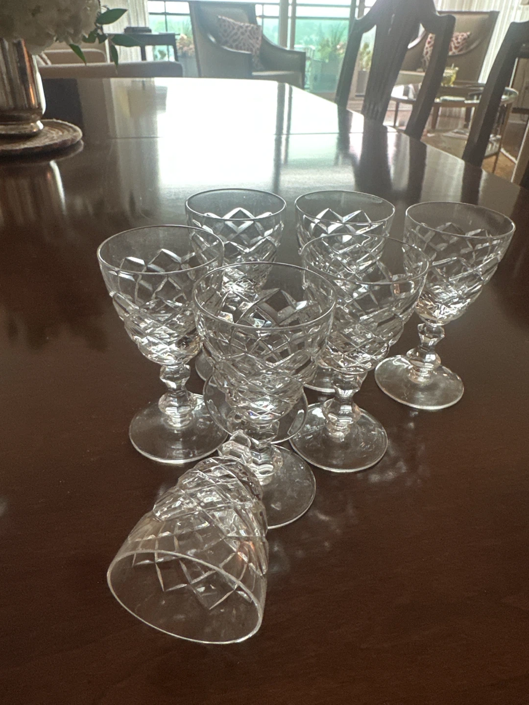 English crystal large and small liqueur glasses - photo 4