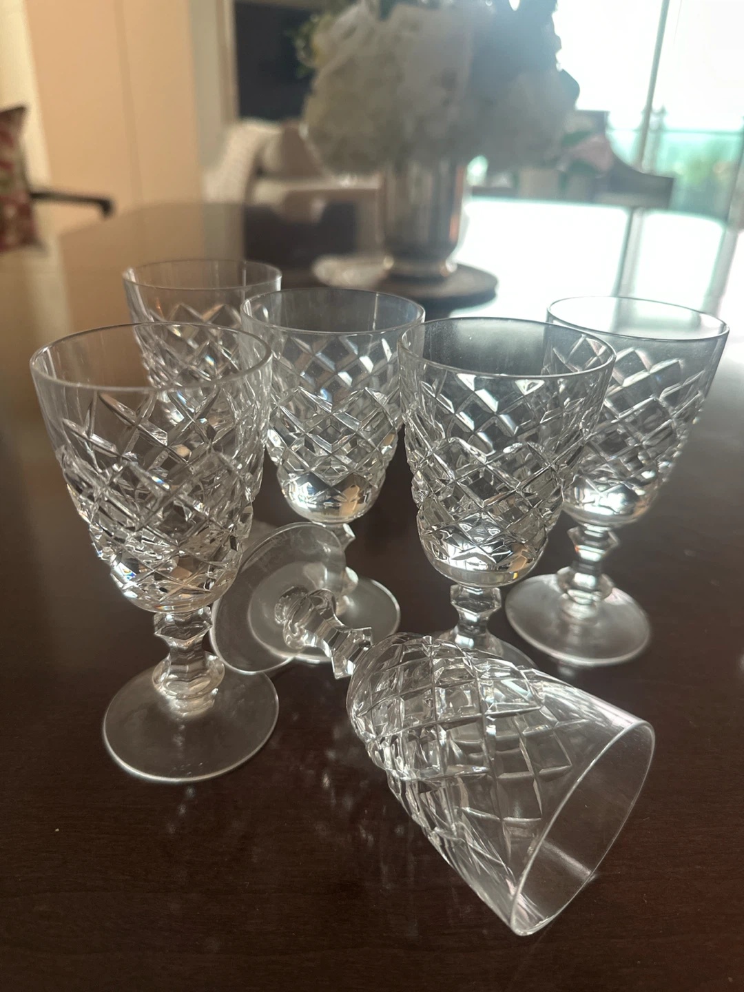 English crystal large and small liqueur glasses - photo 5